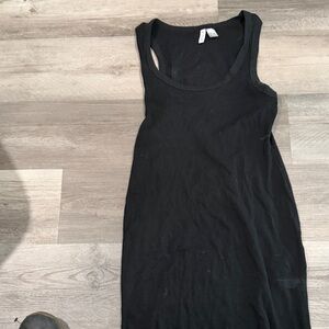 Divided Black Sleeveless Mini Dress